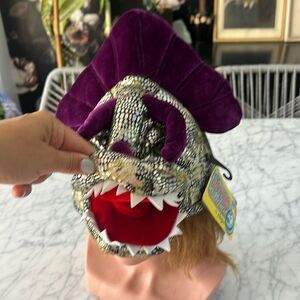 NWT Triceratops Dinosaur Costume Mask Head Stuffed Plush Horns Halloween